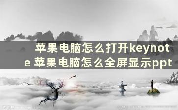 苹果电脑怎么打开keynote 苹果电脑怎么全屏显示ppt